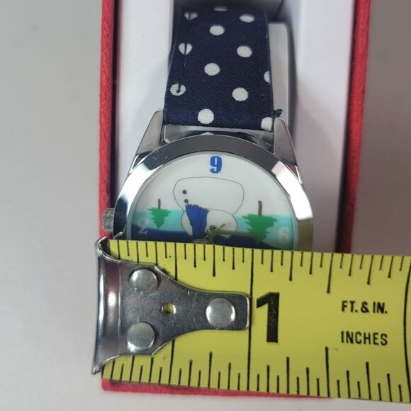 MZ Berger Snowman Watch Blue Dot Band Round Christmas Winter Holiday Unisex NEW - Picture 10 of 10